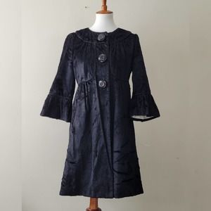 Anthropologie Tabitha Faux Fur Collarless Dress Coat